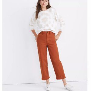 Madewell Emmett Slim Wide-Leg Crop Pants, high waist | Size 27 | Rust Red